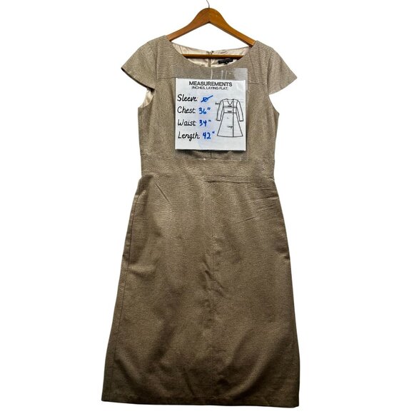 Maria Bianca Nero Elegant Timeless Silk Blend Sheath Dress Made in USA Sz LARGE - Picture 3 of 8